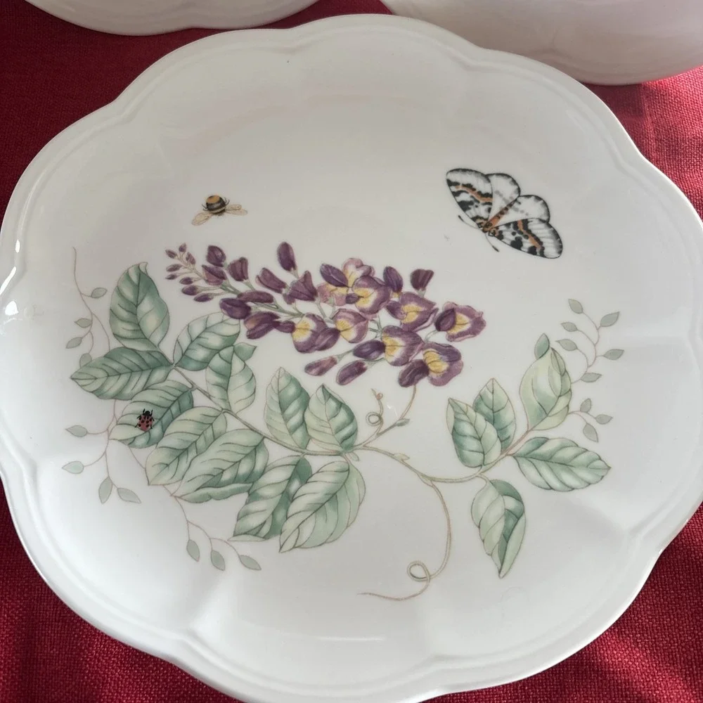Set of 3 Lenox Butterfly Meadow Plates 9